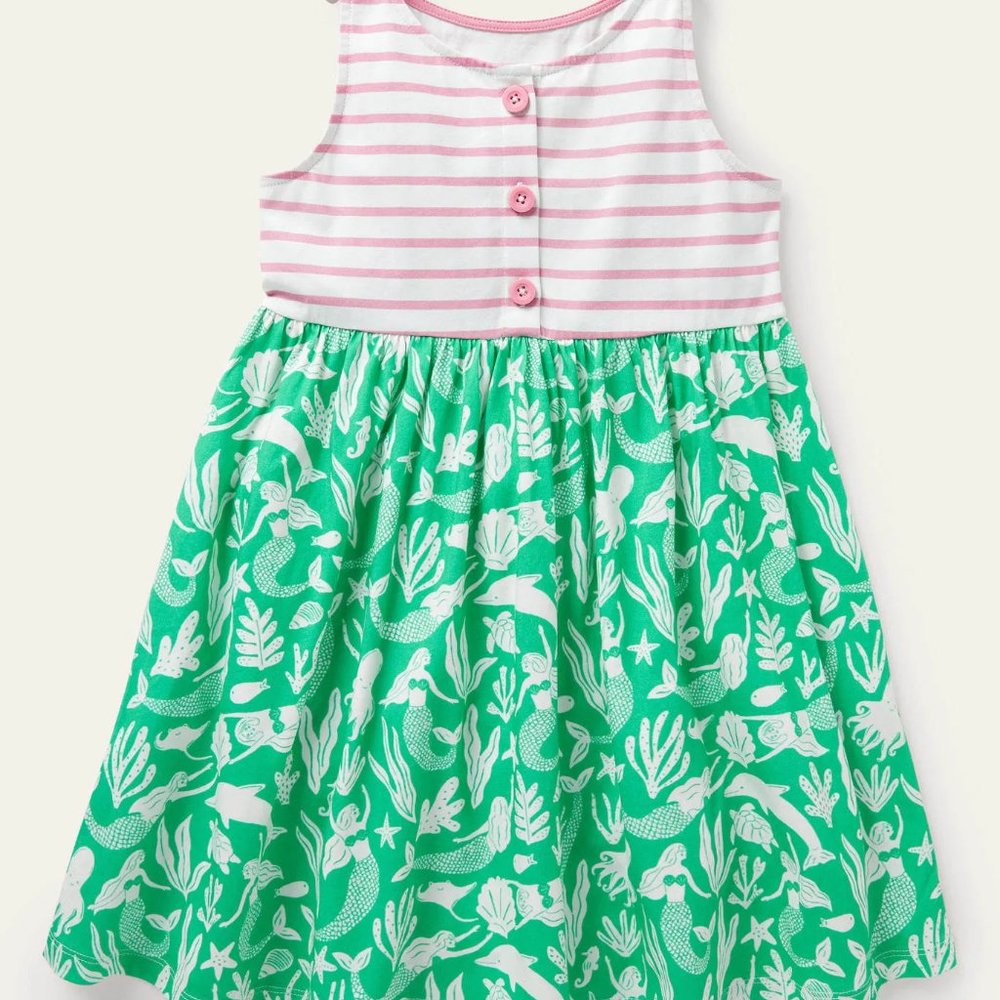 NWT Mini Boden Tie Shoulder Hotchpotch Dress